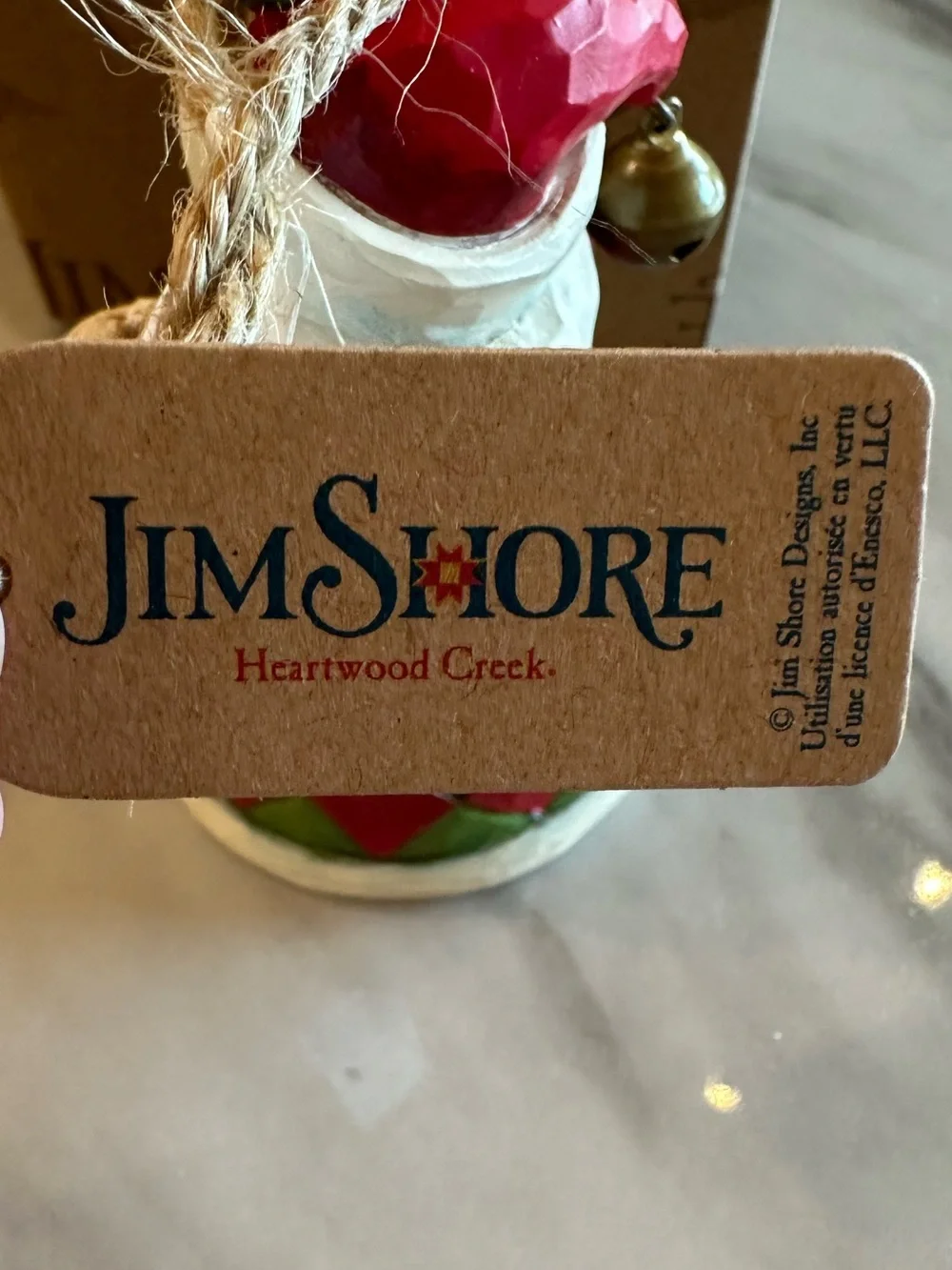 Jim Shore Red, Green & White 2025 Santa Bell Ornament